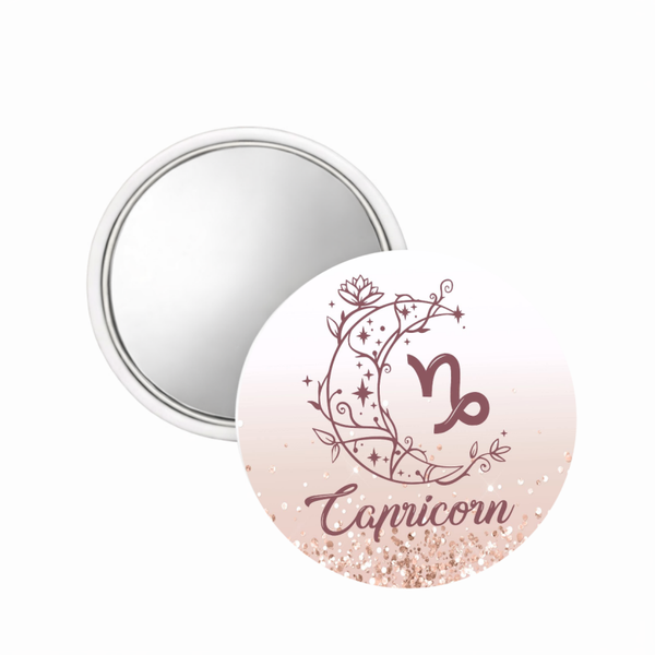 Zodiac Signs Pink - Compact Mirror