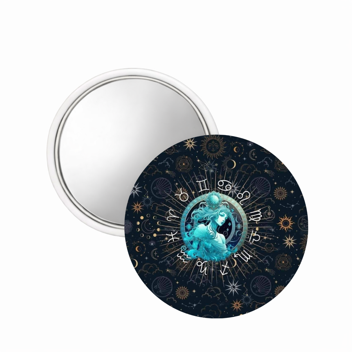 Zodiac Signs Black - Compact Mirror