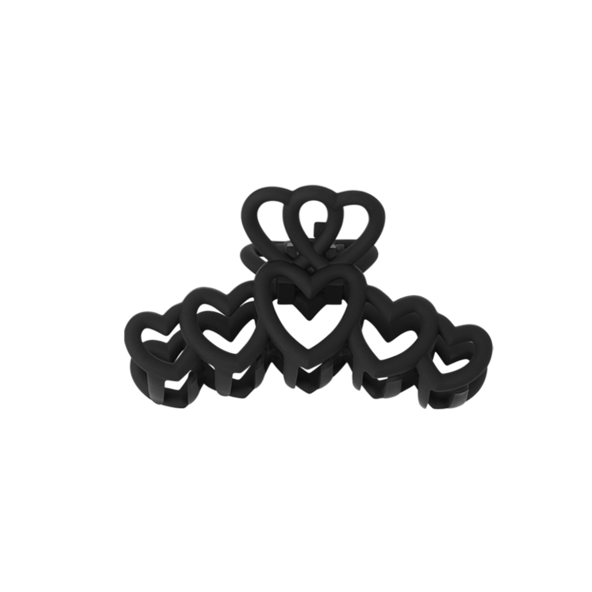 Haarklem hartjes - zwart