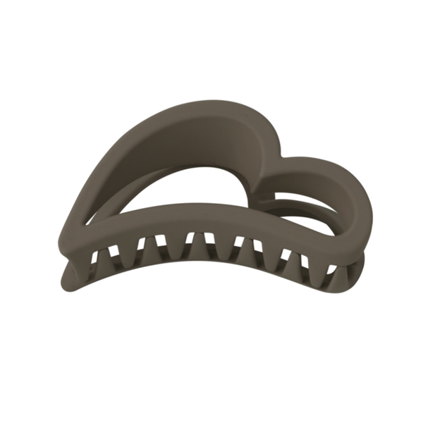 Haarklem half hartje - bruin