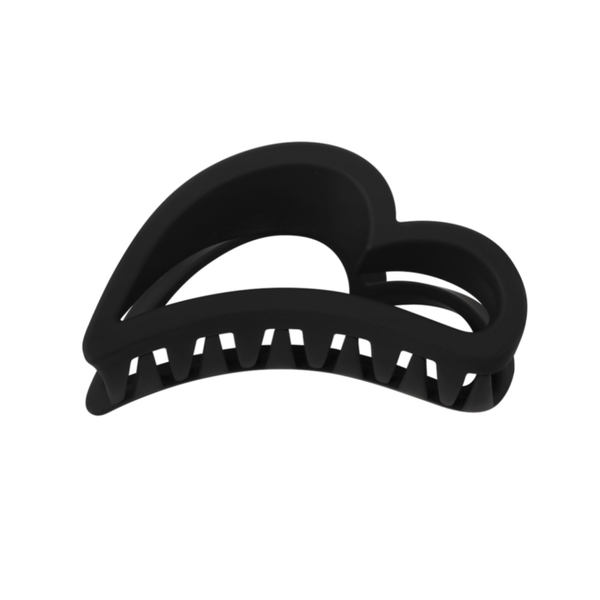 Haarklem half hartje - zwart