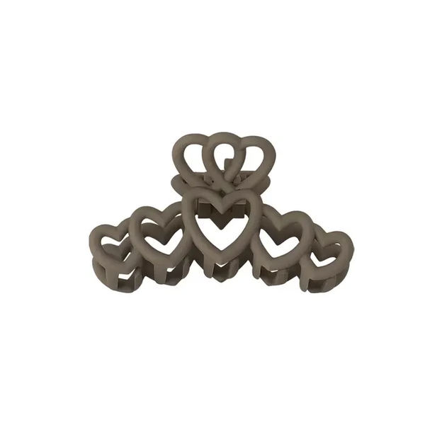 Haarklem hartjes - bruin