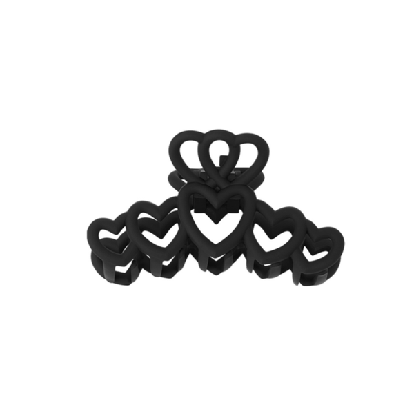 Haarklem hartjes - zwart