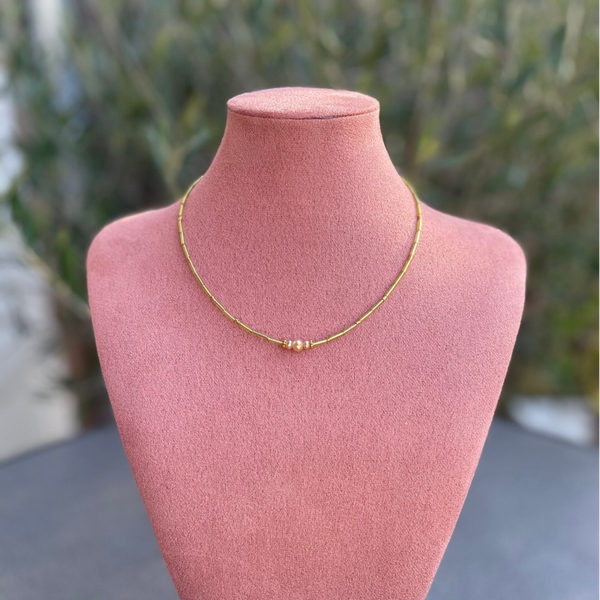 Forever necklace - groen goud