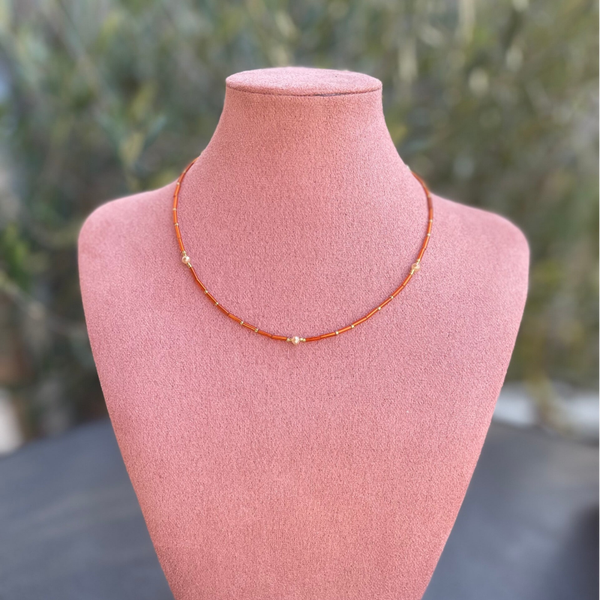 Forever necklace - oranje goud