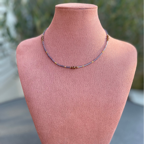 Forever necklace - paars bruin