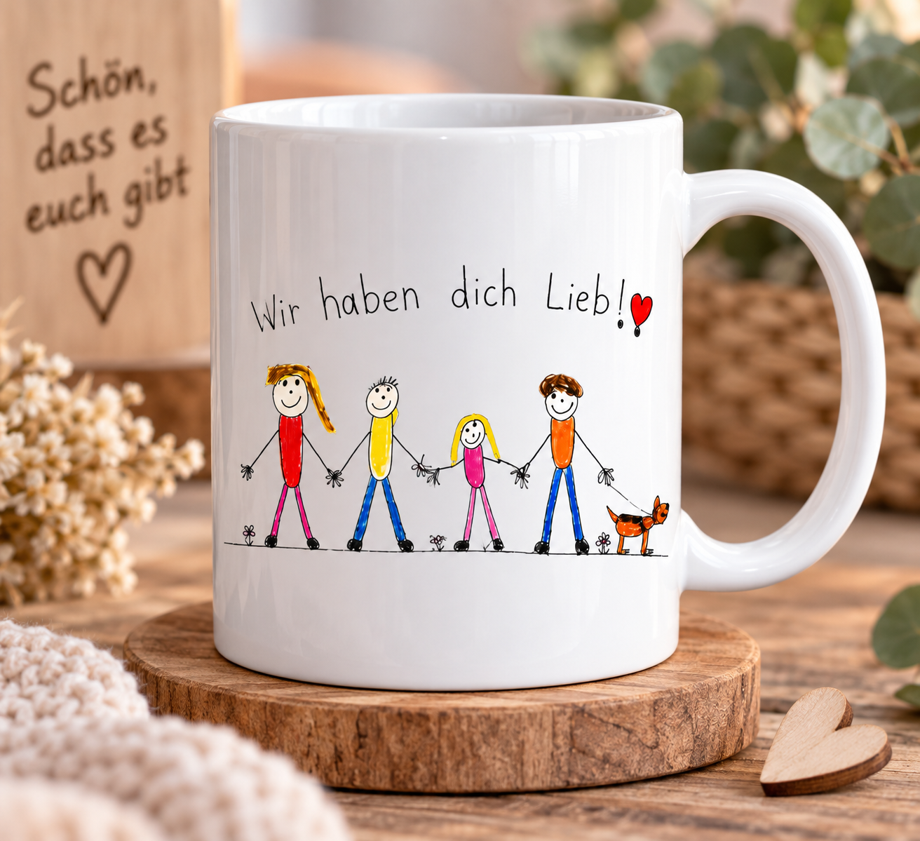 Personalisierte Tasse mit Kinderzeichnung