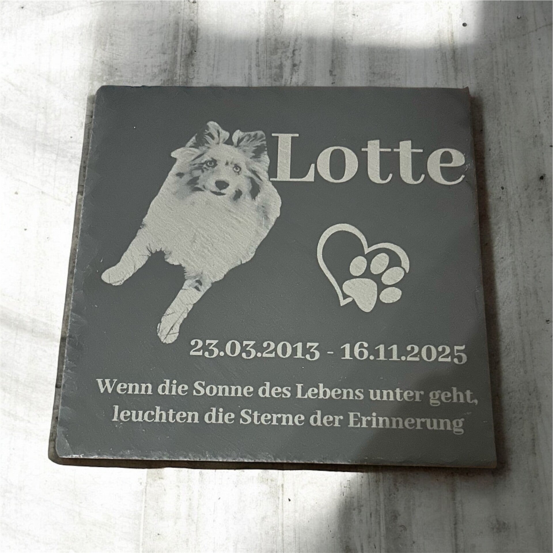 Schieferplatte mit eigenem Foto