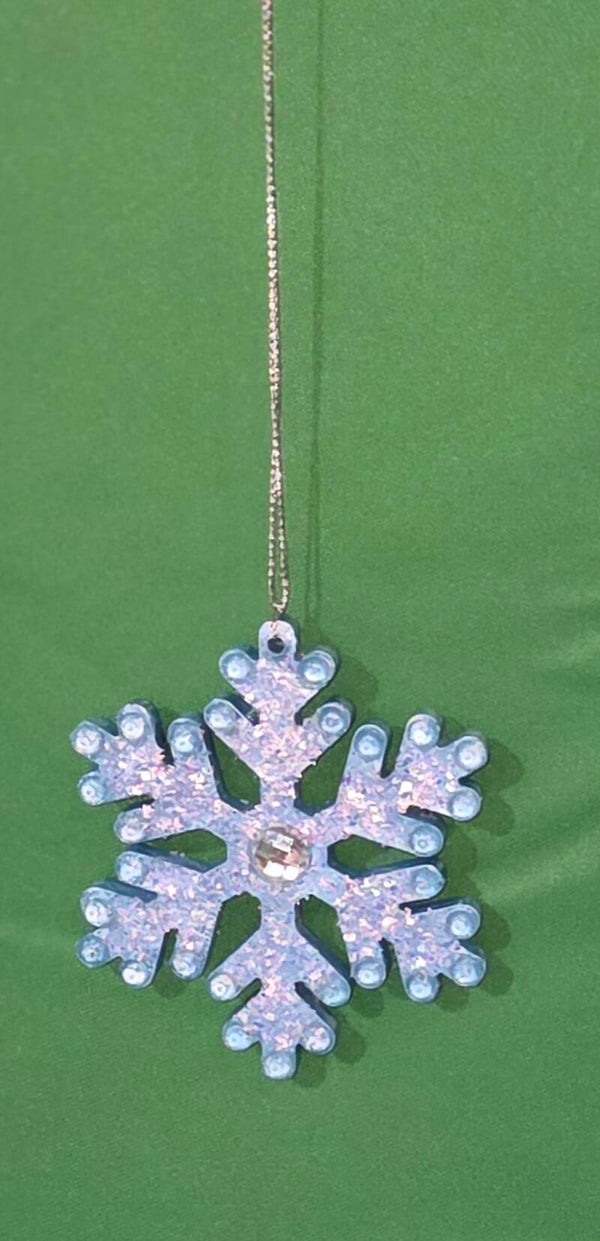 Schneeflocke in blau - glitzer