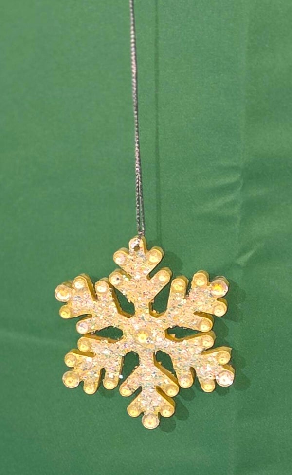 Schneeflocke in gelb - glitzer