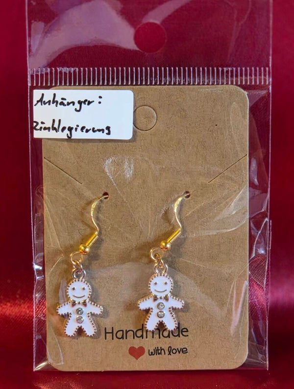 Lebkuchenmännchen in weiß mit Strasssteinen