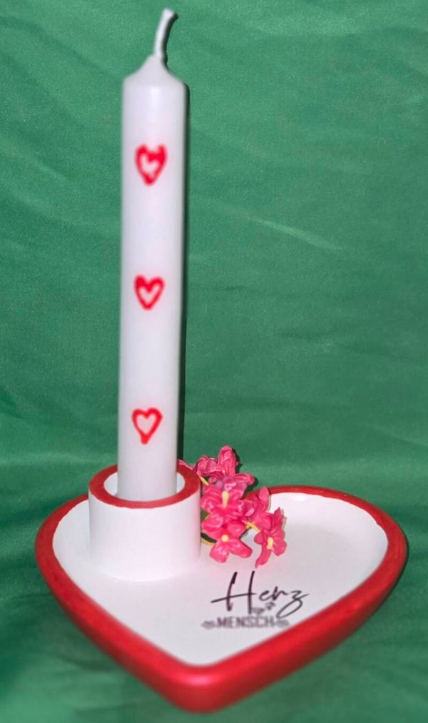 Herz Kerzenhalter mit Spruch