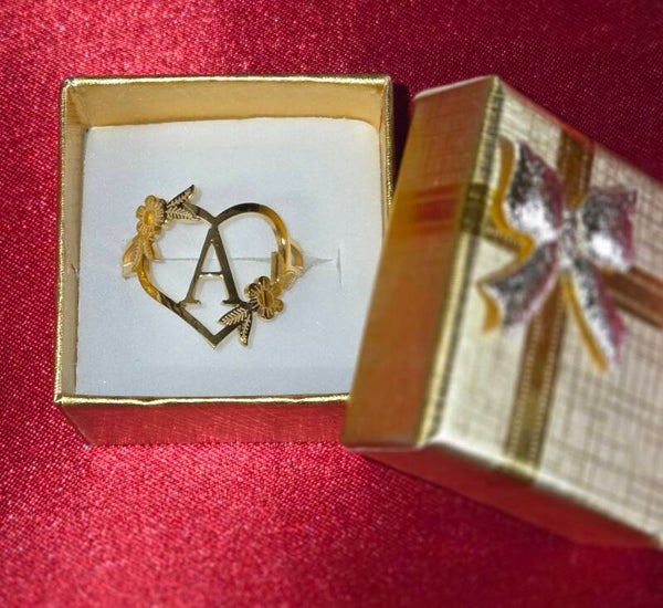 Ring - Buchstabe A - 304 Edelstahl - Verstellbar