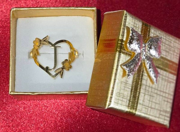 Ring - Buchstabe J - 304 Edelstahl - verstellbar