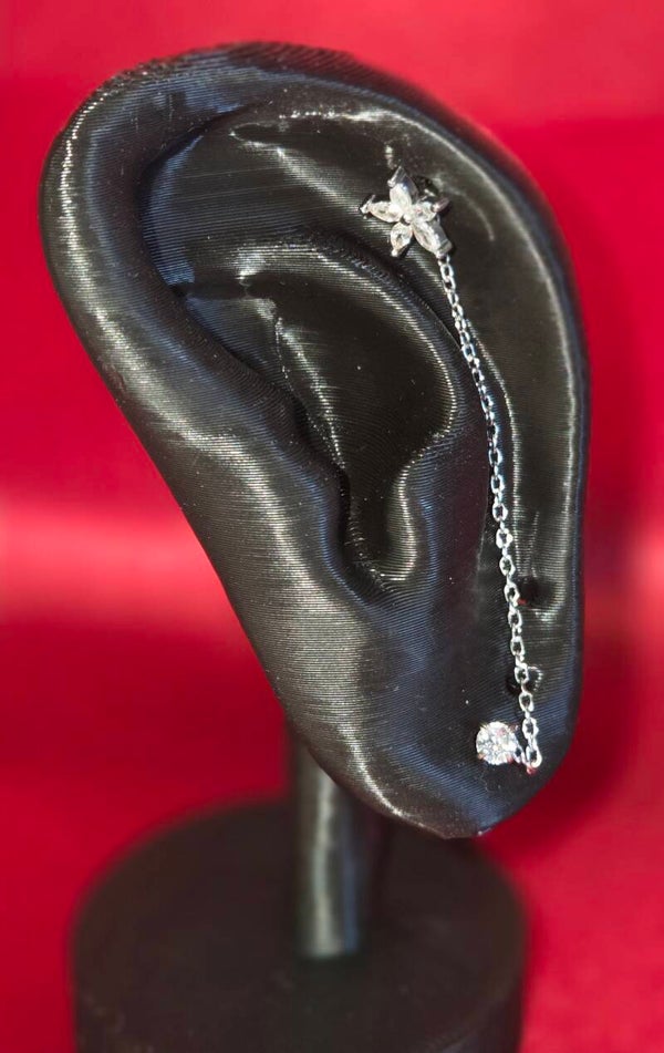 Doppelohrlochstecker - mittlere Blume - 304 Edelstahl,Kupfer