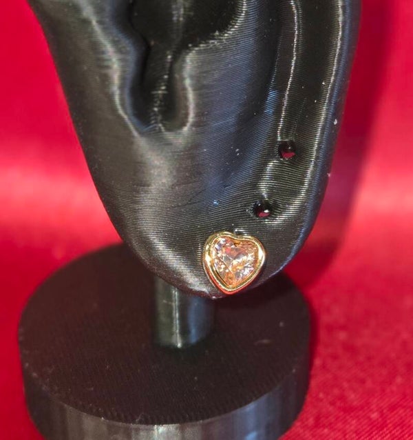 Herz Ohrringe - Aprikose/gold - 304 Edelstahl