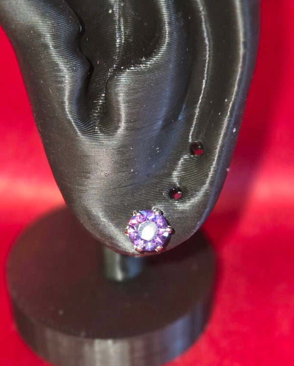 Ohrringe in lila/silber - 304 Edelstahl