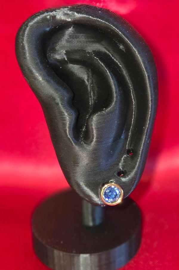 Ohrringe in blau/gold - 304 Edelstahl