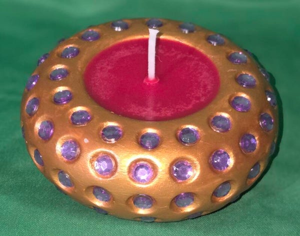 Teelichthalter gold - Duft Orange/Kokosnuss