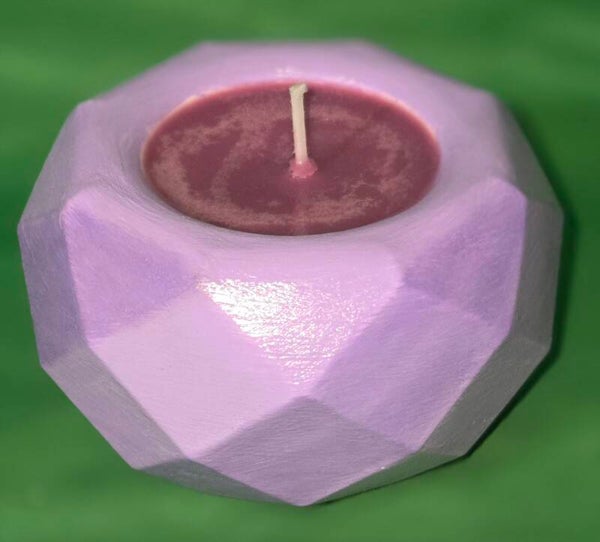 Teelichthalter in lila - Duft: Rose/Champagner