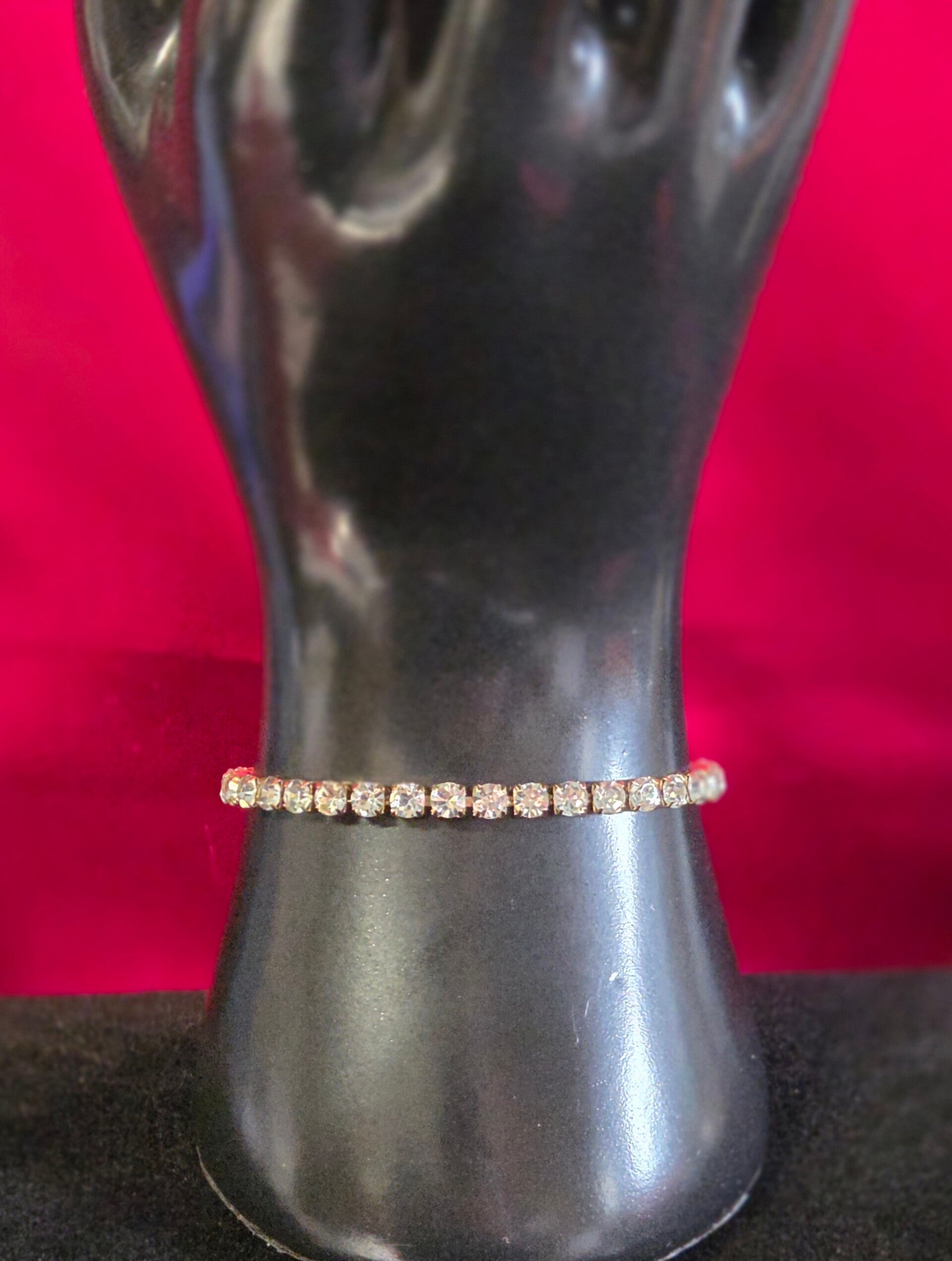 Armband mit weißen Steinen - gold - 304 Edelstahl