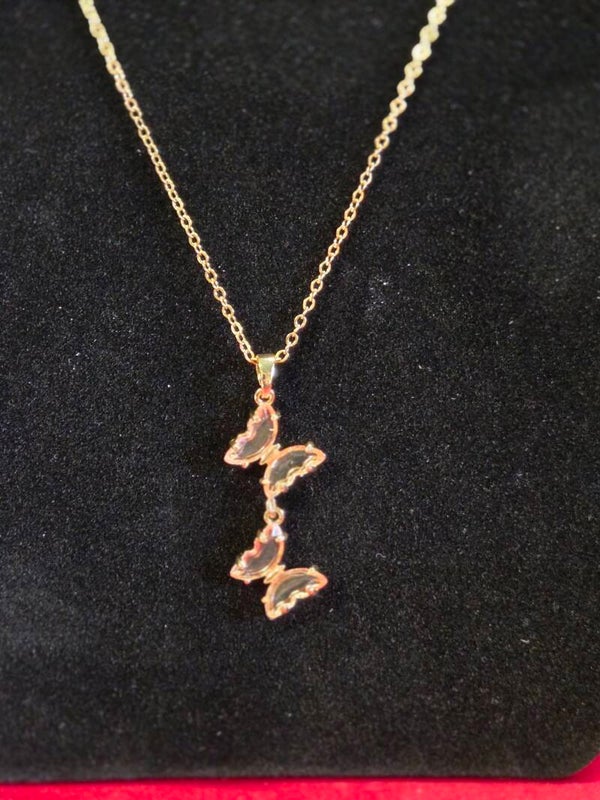 Kette mit Schmetterlingen - gold - 304 Edelstahl