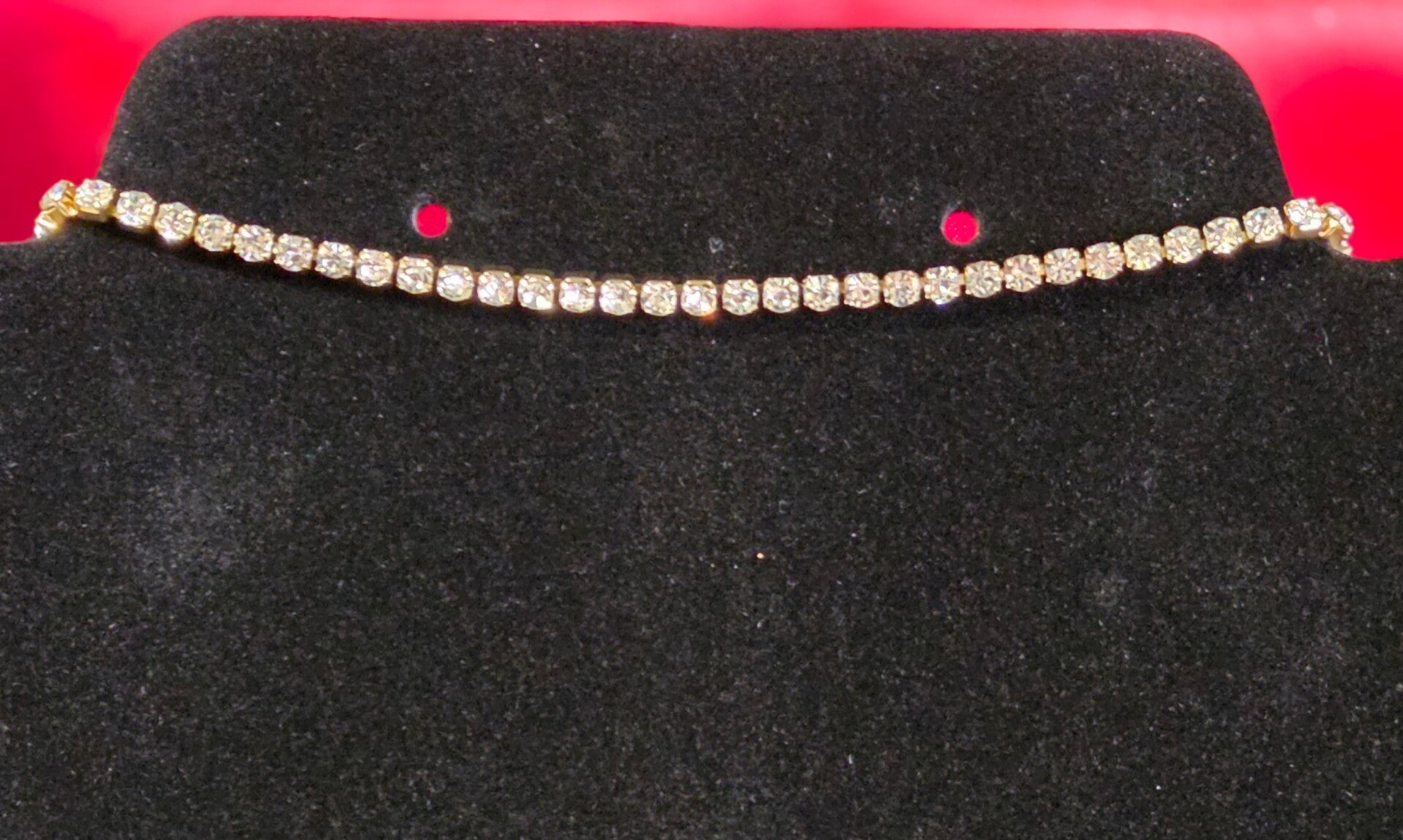 Kette mit weißen Steinen - gold - 304 Edelstahl
