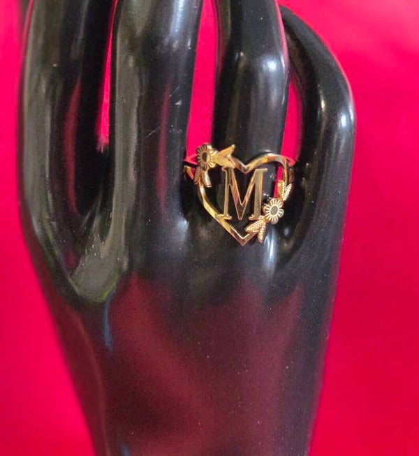 Ring - Buchstabe M - 304 Edelstahl - verstellbar