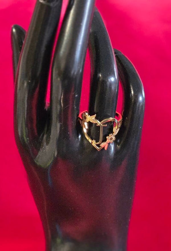Ring - Buchstabe J - 304 Edelstahl - verstellbar
