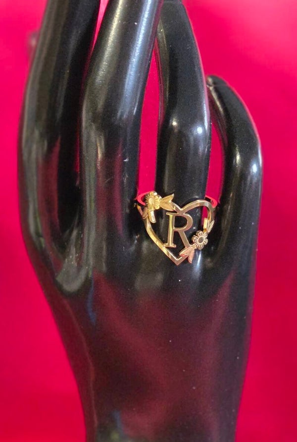 Ring - Buchstabe R - 304 Edelstahl - verstellbar