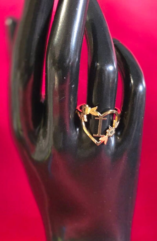 Ring - Buchstabe I - 304 Edelstahl - verstellbar