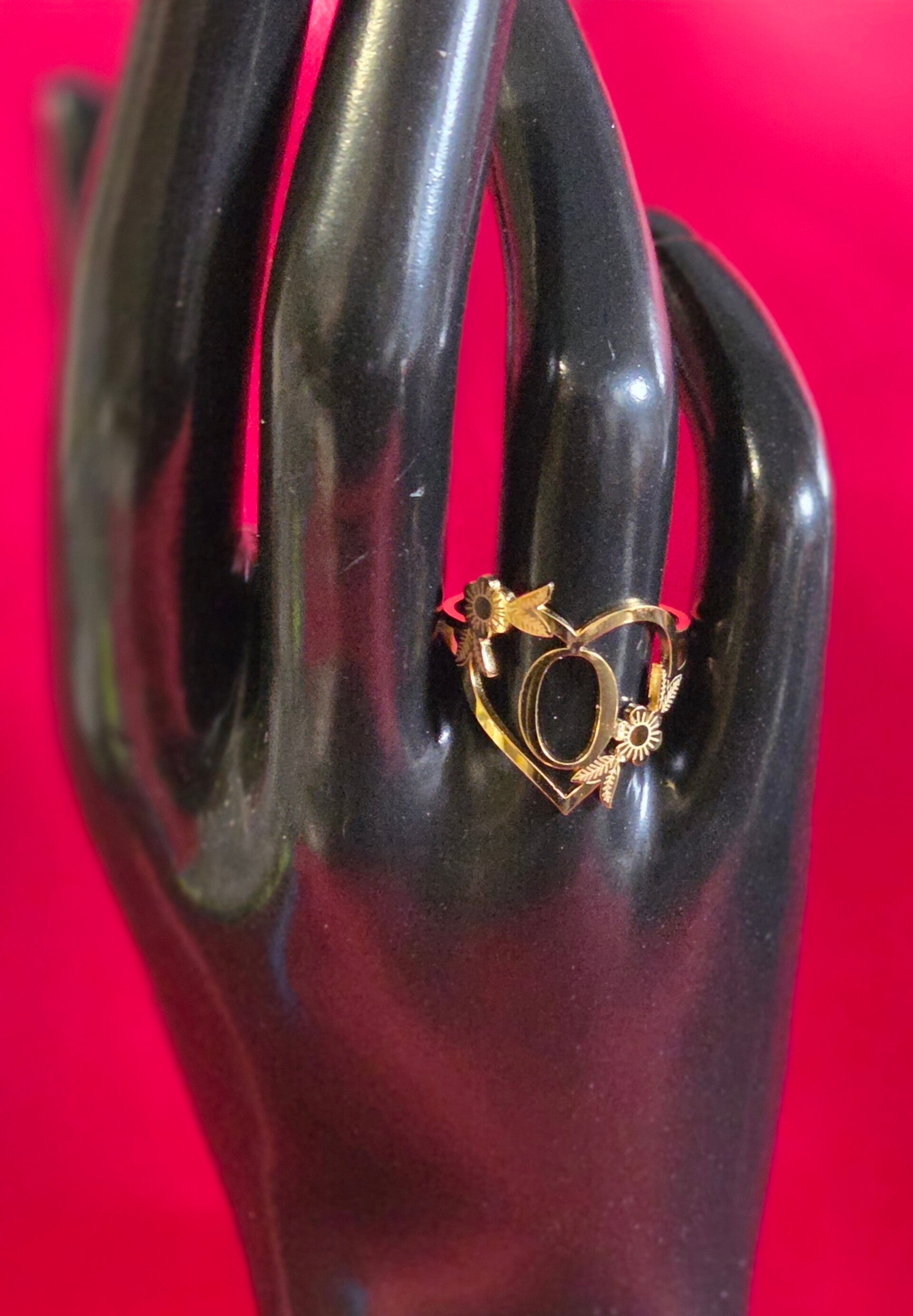 Ring - Buchstabe O - 304 Edelstahl - Verstellbar