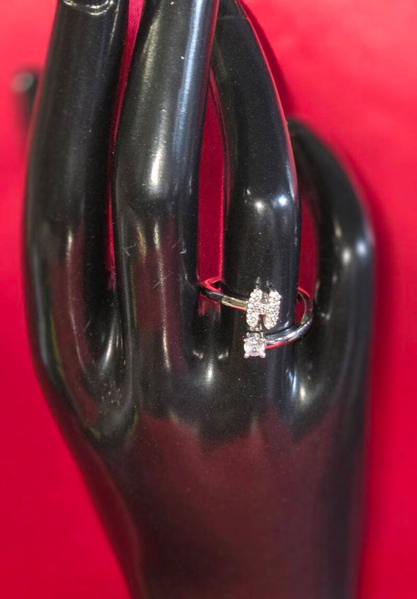 Ring - Buchstabe H - Kupfer - Verstellbar