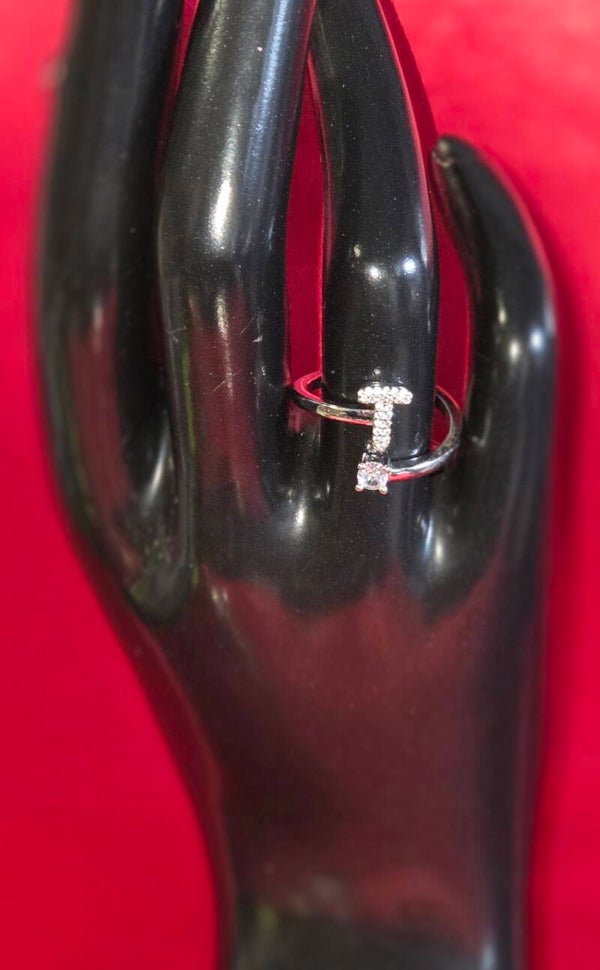 Ring - Buchstabe T - Kupfer - Verstellbar