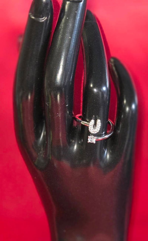 Ring - Buchstabe U - Kupfer - Verstellbar
