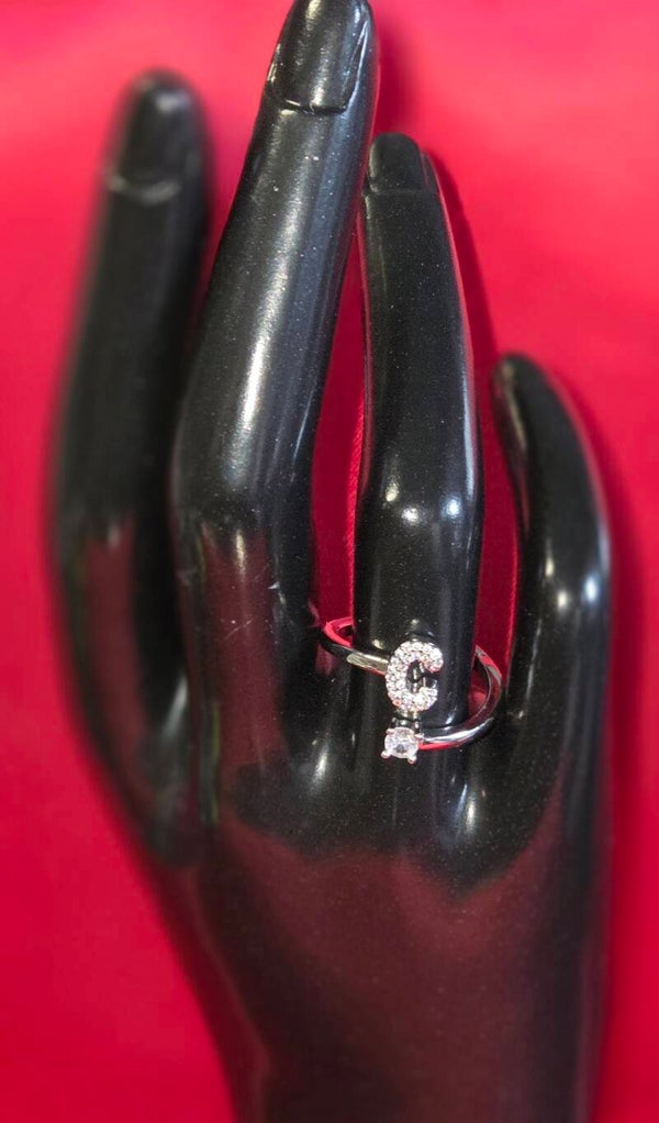 Ring - Buchstabe C - Kupfer - Verstellbar
