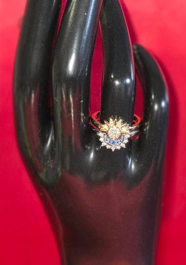 Ring - Sonne und Mond - 304 Edelstahl - Verstellbar