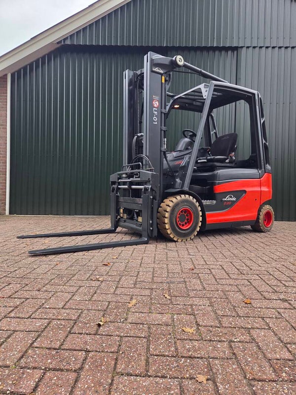 Linde E20-01 elektrische heftruck. Triplex, Spreider, Shift, 4033 uur!
