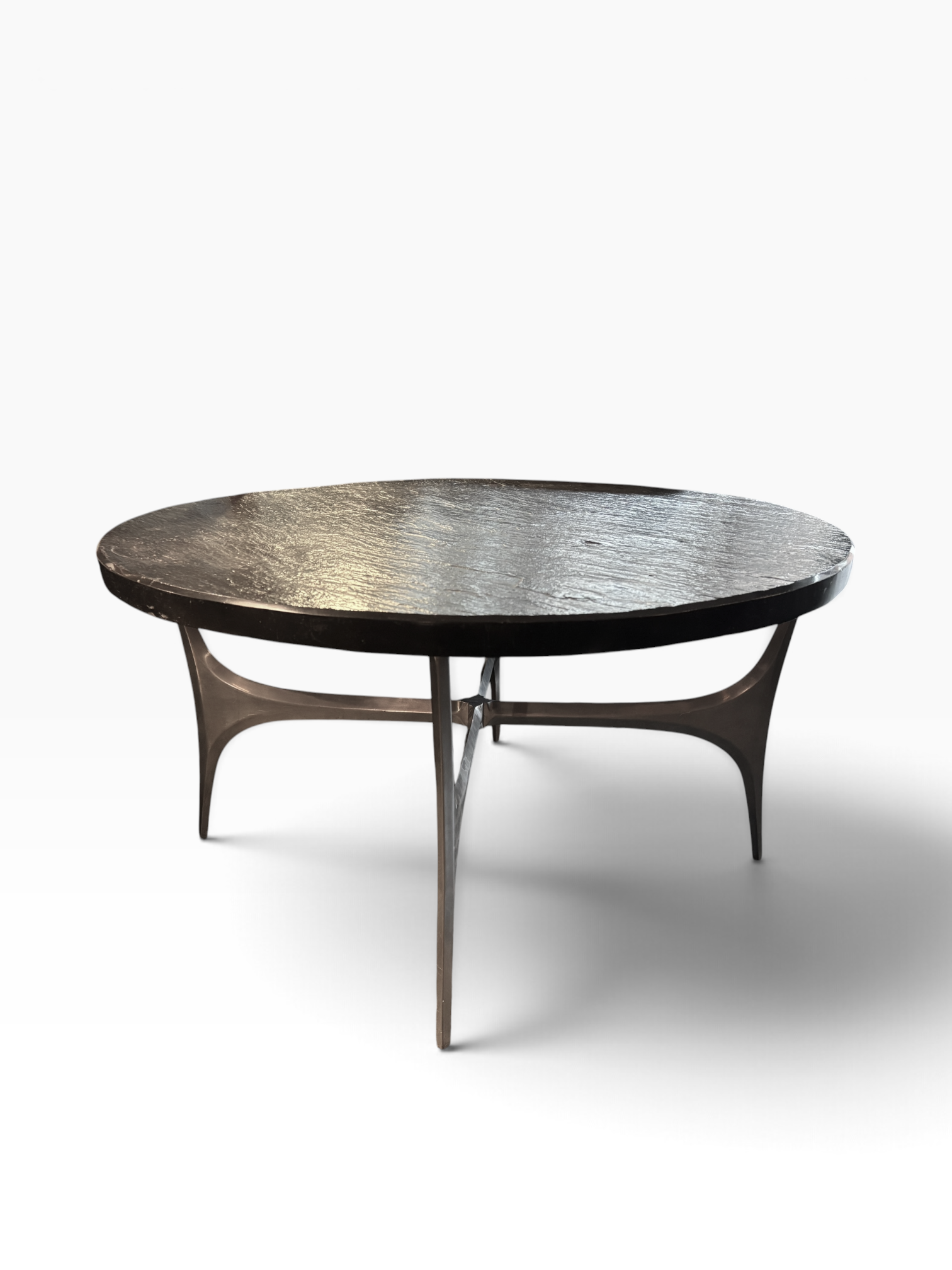 Rare coffee table by Knut Hesterberg with slate top.