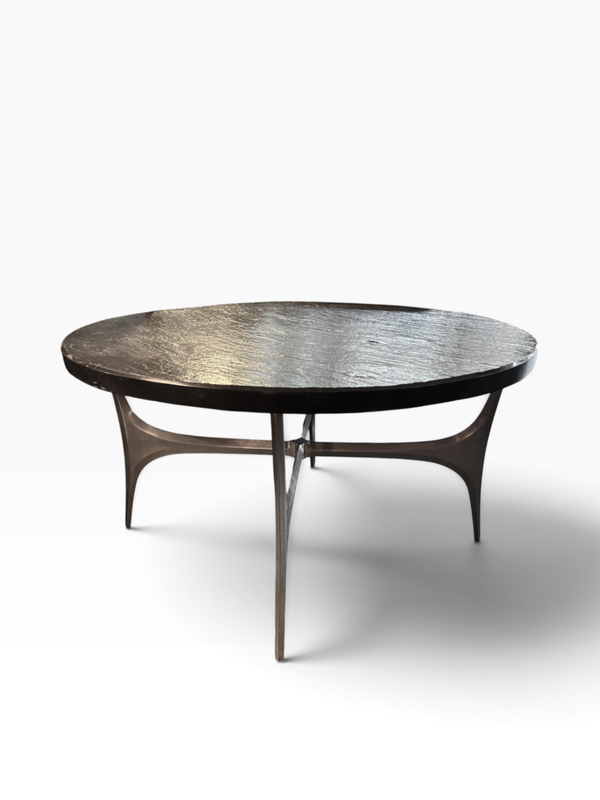 Rare coffee table by Knut Hesterberg with slate top.