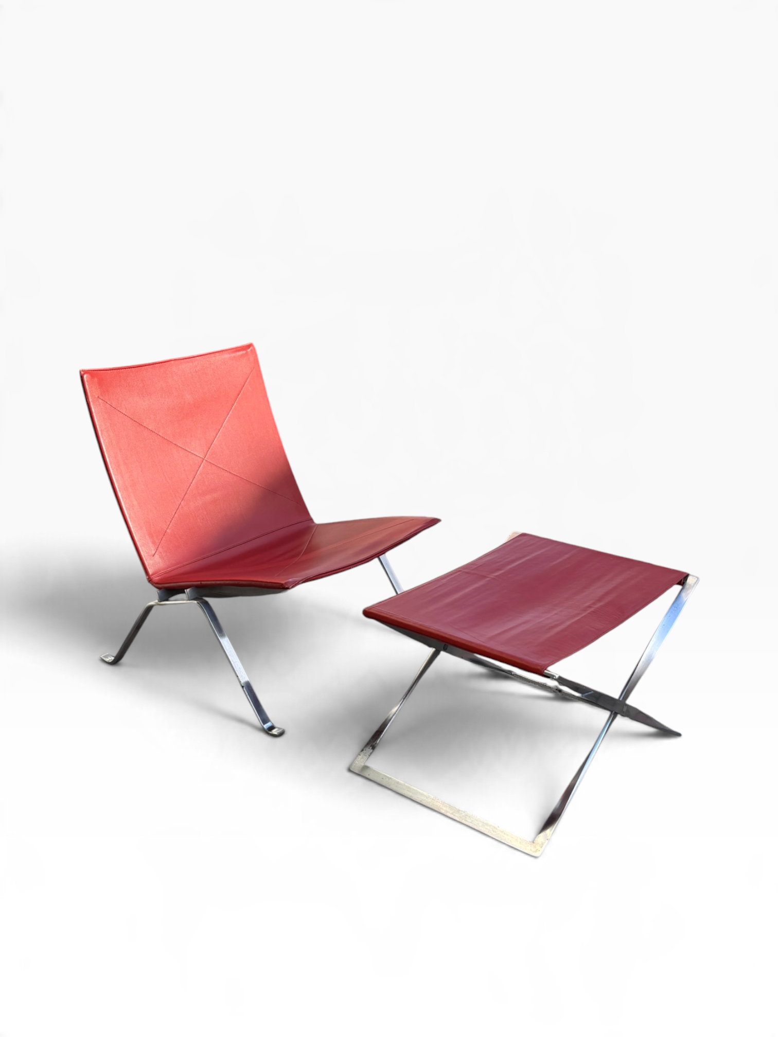 PK22 lounge chair & rare PK91 folding chair by Poul Kjaerholm