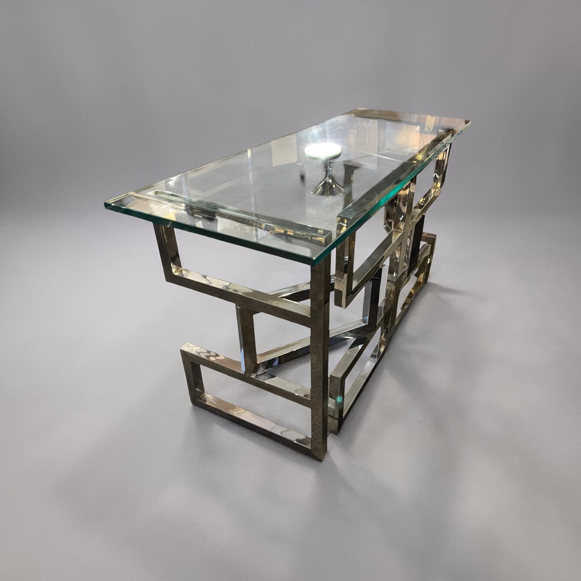 Chrome Italian console - side table - writing desk