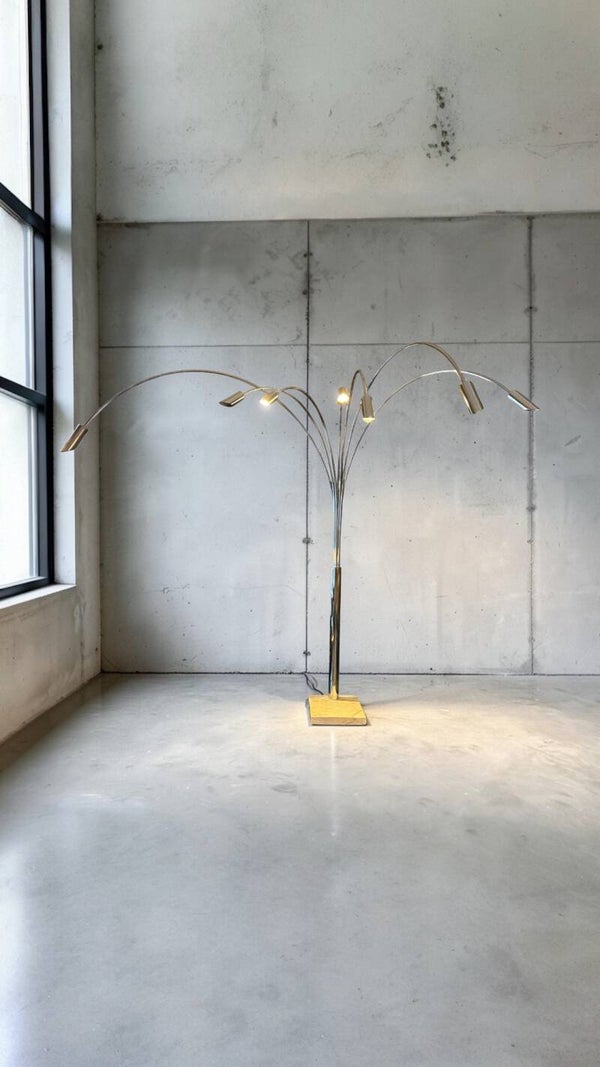 7 armed arc lamp, Italy, 1970s