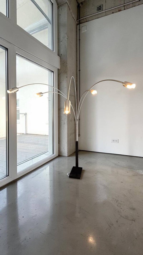 5 armed arc lamp, Italy, 1970s