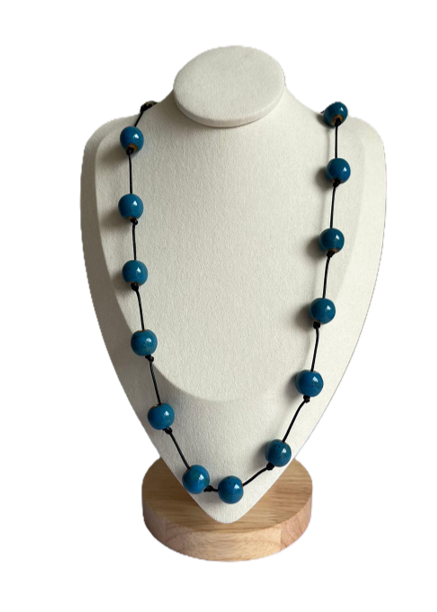 Halsketting kralen blauw