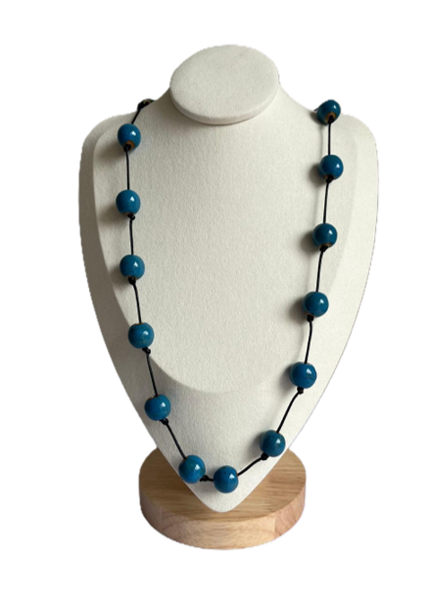 Halsketting kralen blauw