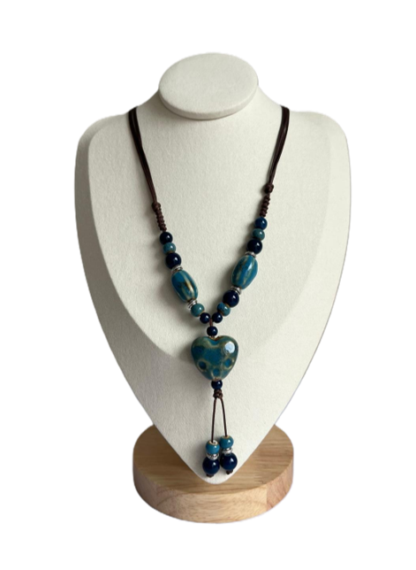 Halsketting hart blauw
