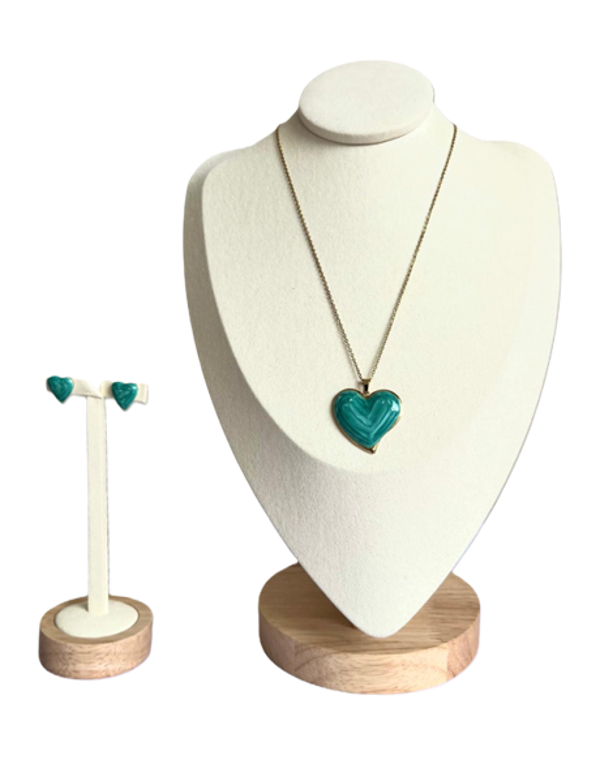 Halsketting set turquoise hart