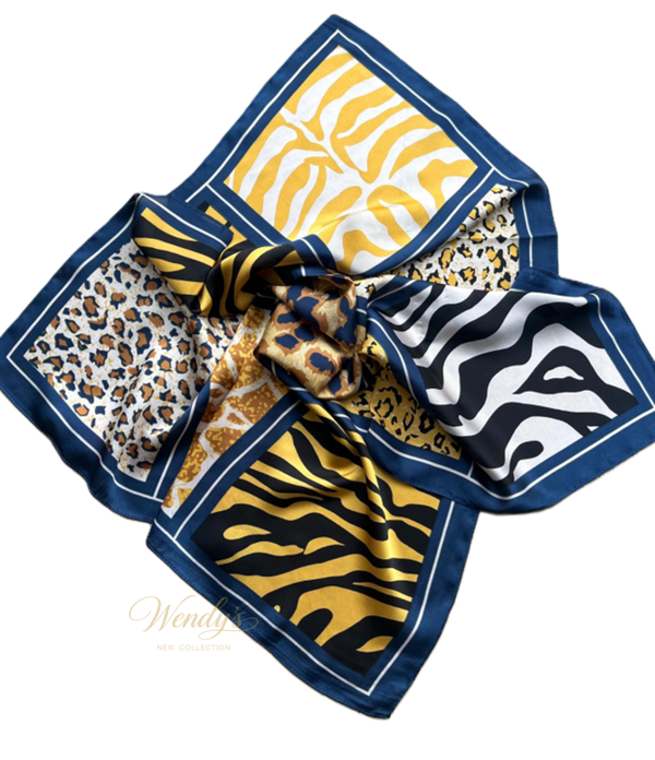 Safari print blauw/geel