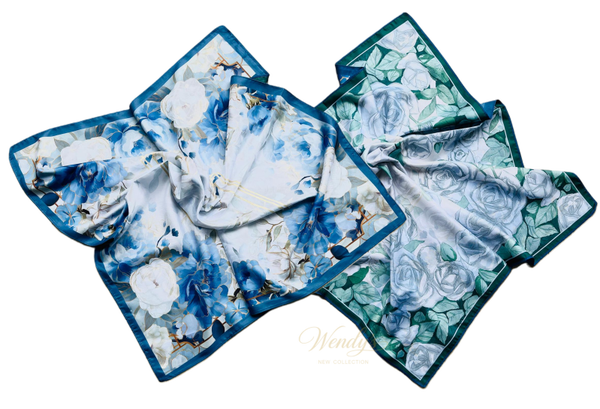 Sjaal blauw/groen